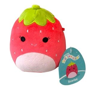 Squishmallow Scarlet the Strawberry 5” Plush Collectible Stuffie Red Pink Green